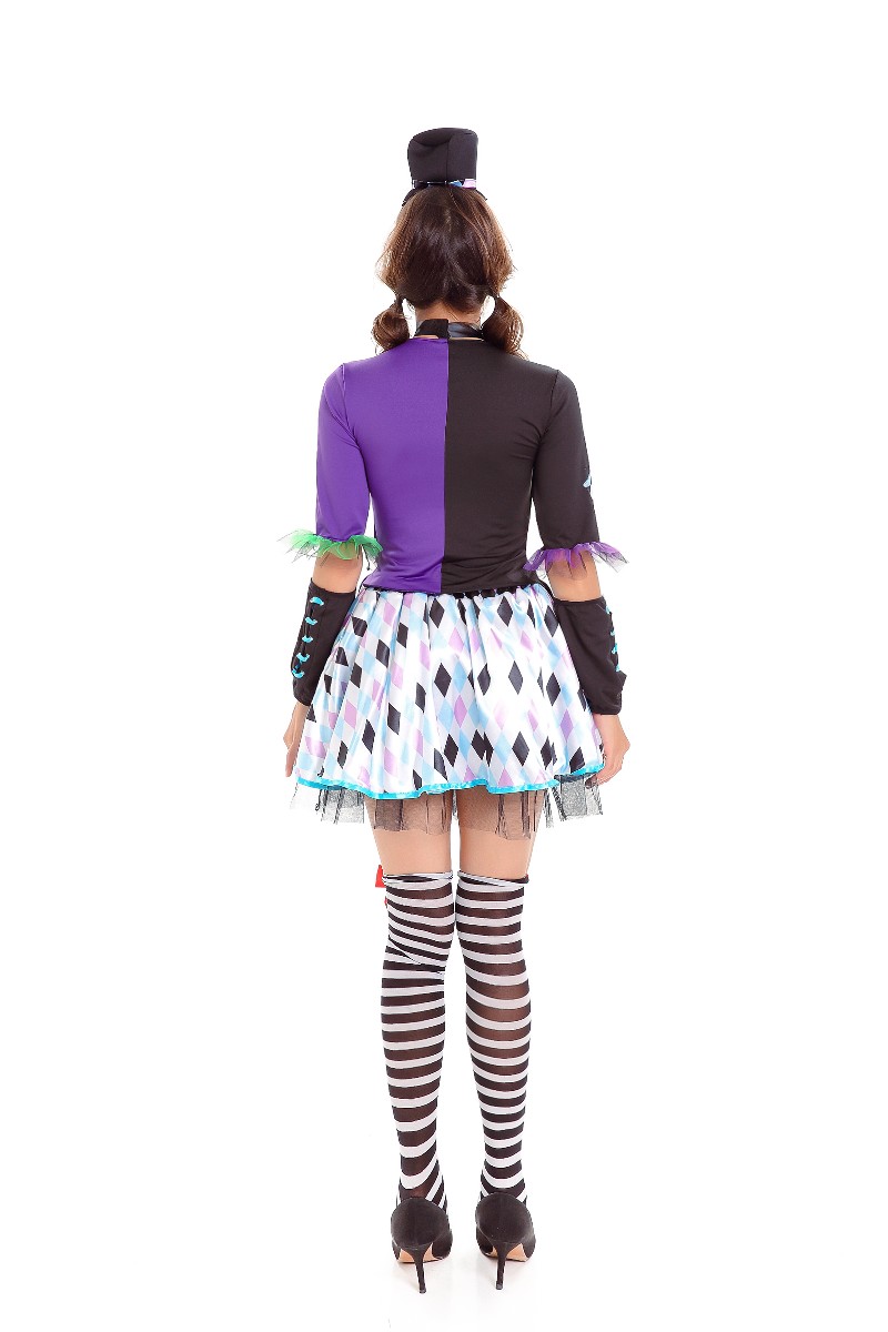F1804 Halloween Circus Clown Costume Magic Tuxedo Role Play Costume